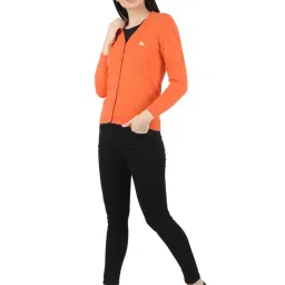 Monte Carlo Orange Wool Open Front Cardigan image 4