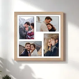 Art Street Beige & White 4 Openings Wooden Wall Photo Frame-image-81