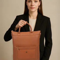 United Colors of Benetton Roberta Tan Textured Laptop Tote-13