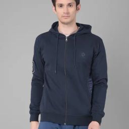 Dollar Navy Regular Fit Solid Hoodie-image-64