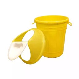 Grassland Dustbin 80 L HDPE Plastic Round Yellow with Swing Lid, GPL1250 image 2