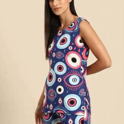 mabish by sonal jain Mabish Multicolored Printed Top Short Set image 3