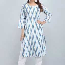 SHIFORY Women Floral Printed Keyhole Neck Flared Sleeves Kurta-picture-17