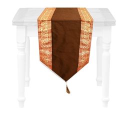 Pink Parrot Jacquard Silk Table Runner-image-94