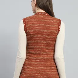 Monte Carlo Rust Wool Self Design Cardigan image 2