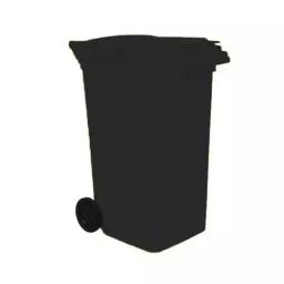 Grassland Dustbin HDPE Plastic Black 120 L with Lid & 2 Wheels, GPL1012-39