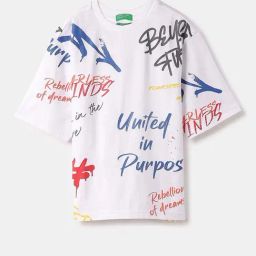 United Colors of Benetton Boys White Cotton Printed Tshirt-image-52