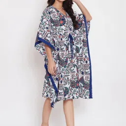 The Kaftan Company White Printed Kaftan image 4