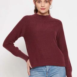 Camla Rust Regular Fit Sweater-38