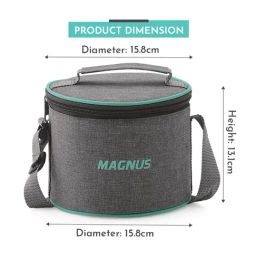 Magnus Glock Green Borosilicate Glass Round Containers Lunch Box with Vertical Pouch - Set of 2 image 3