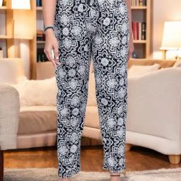 Kryptic Black Cotton Regular Fit Printed Lounge Pants-picture-42