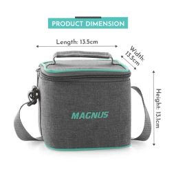 Magnus Glock Green Borosilicate Glass Square Containers Lunch Box with Vertical Pouch - Set of 2 image 3