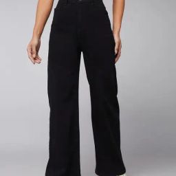 DOLCE CRUDO Black High Rise Stretchable Jeans-image-43