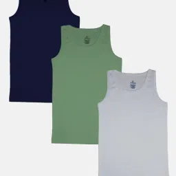 Kiddopanti Boys Multicolor Solid Vest (Pack Of 3)-picture-10