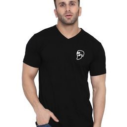 Blisstone V-Neck Applique Slim Fit Cotton Casual T-shirt-picture-49