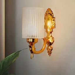 FOS LIGHTING Gold Traditional Wall Sconce with Frosted Hand-Cut Glass-image-26