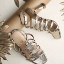 Tao Paris Women's Golden Ankle Strap Stilettos-image-51