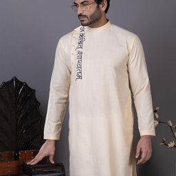 PulseIQ Men Ethnic Motifs Printed Mandarin Collar Straight Kurta-picture-2