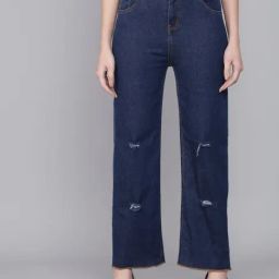 Kotty Blue Cotton Lycra Solid Jeans-image-31
