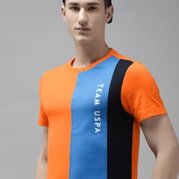 U S Polo Assn Men Typography Colourblocked Slim Fit T-shirt-image-68