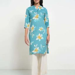 Rangmanch by Pantaloons Mineral Blue Printed Kurtas-picture-39
