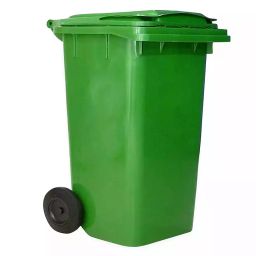 Grassland Pedal Dustbin HDPE Plastic Green 240 L with Lid & 2 Wheels, GPL1111-32