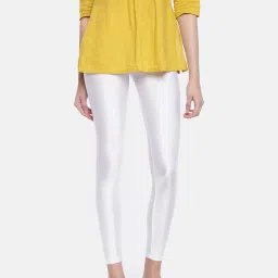 go colors! Go Colors White Metallic Pattern Leggings image 1