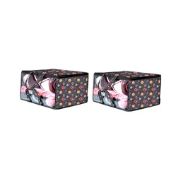 Stylista Grey 2 Pieces Floral Printed Water Resistant Zippered Multi-Utility Organisers-16