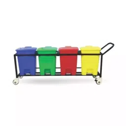 Grassland Pedal Dustbin HDPE Plastic Multi Color 128 L with Lid & 4 Wheels, GPL1004 image 2