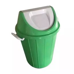 Grassland Dustbin 10 L HDPE Plastic Round Green with Swing Lid, GPL1235 image 2
