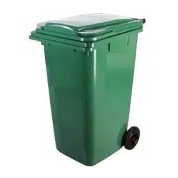Grassland Dustbin HDPE Plastic Green 360 L with Lid & 2 Wheels, GPL1027-20