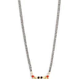 MEMOIR Gold-Plated Beaded 3 Wati Lakshmi Coin Mangalsutra-image-89