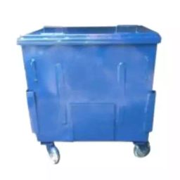 Grassland Dustbin Mild Steel Blue 660 L with Lid & 4 Wheels, GPL1155-36