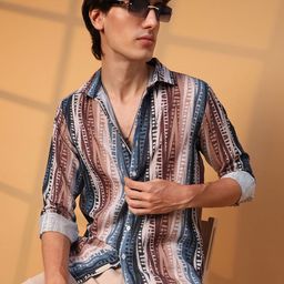 Campus Sutra Men Comfort Fit Geometric Printed Spread Collar Cotton Casual Shirt-picture-25