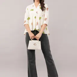 clobug Women Solid Printed Peplum Tops-image-12