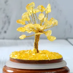 Astrotalk Yellow & Brown Citrine Crystal Tree Showpiece-57