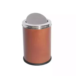 Grassland Dustbin 22 L Stainless Steel Round ‎Brown with Swing Lid, GSS1203-41