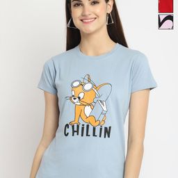 Dreambe Women Pack of 3 Tom & Jerry Typography Printed Round Neck Cotton T-shirts-picture-48
