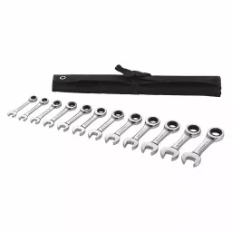 Westward Combination Wrench Set Steel Full Polish Standard, 54DG31-9