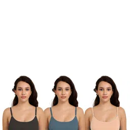 Women Cotton Black,Dark Green,Brown Non Padded Non-Wired Lingerie Bra Sport wear Gym Crop Tank Top-32