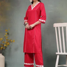 Anouk Women Regular Thread Work Kurta with Palazzos-picture-37