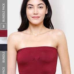 FashionRack Pack Of 3 Half Coverage Lightly Padded Cotton Bandeau Bra With Anti Microbial-picture-33