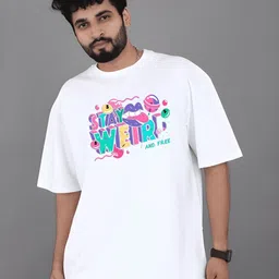 Streetsutra Typography Printed Drop-Shoulder Sleeves Cotton Oversized T-shirt-picture-30