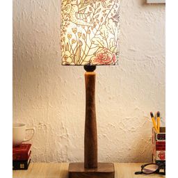 Green Girgit Abstract Floral Wooden Lamp-image-14
