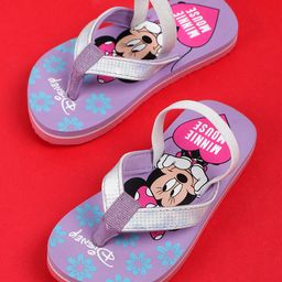Kidsville Mickey & Friends Featuring Minnie Mouse Detailed Flip Flops - Purple-image-56