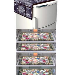 Dakshya Industries Fridge Top Cover and Fridge Mat Combo Set of 5-10