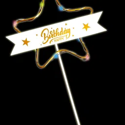 Decor Mantra Happy Birthday Star Shape Led Light Cake Topper Is Perfect for Every Birthday Bash - Gold - Pack of 1-picture-16