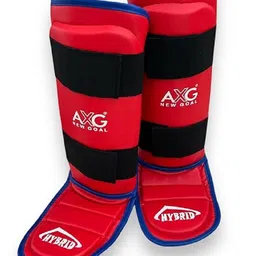AXG NEW GOAL Premium and Professional Eva padded (Medium Size ) Hybrid MMA Shin Guard (Red)-picture-33