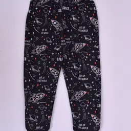 Kiwi Cotton Knit Space Theme Printed Track Pant - Black-picture-8