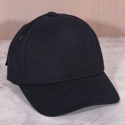 DukieKooky Cotton Solid Baseball Cap - Black-image-12